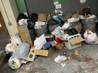 Freshly sanitized apartment trash room maintained by CleanTrashRooms